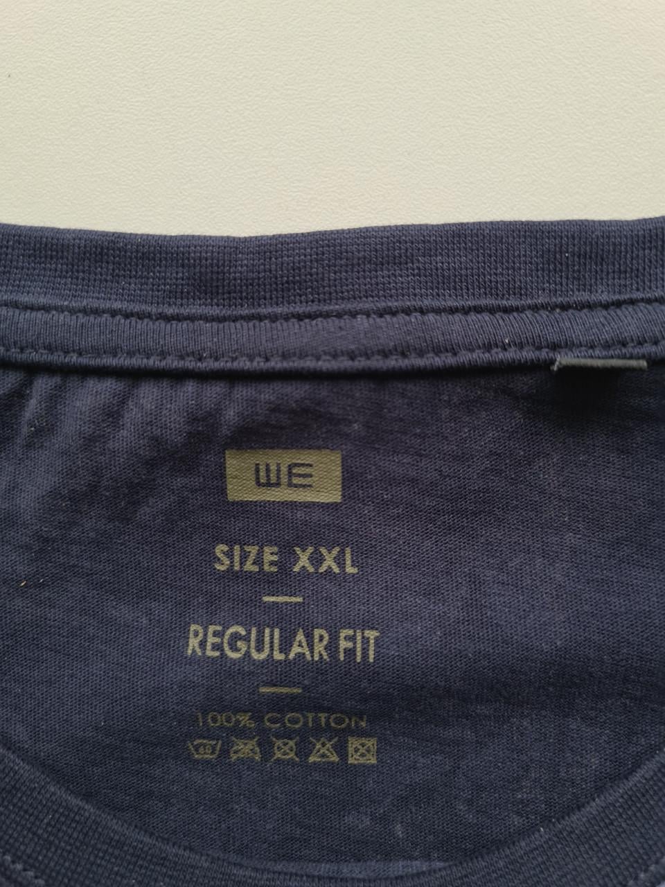 WE donker blauw / blauw print Tshirt Maat XXL