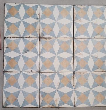 3030-227 Vintage-look decor tegels, blauw/beige/ivoor, van € 75,44/m² voor