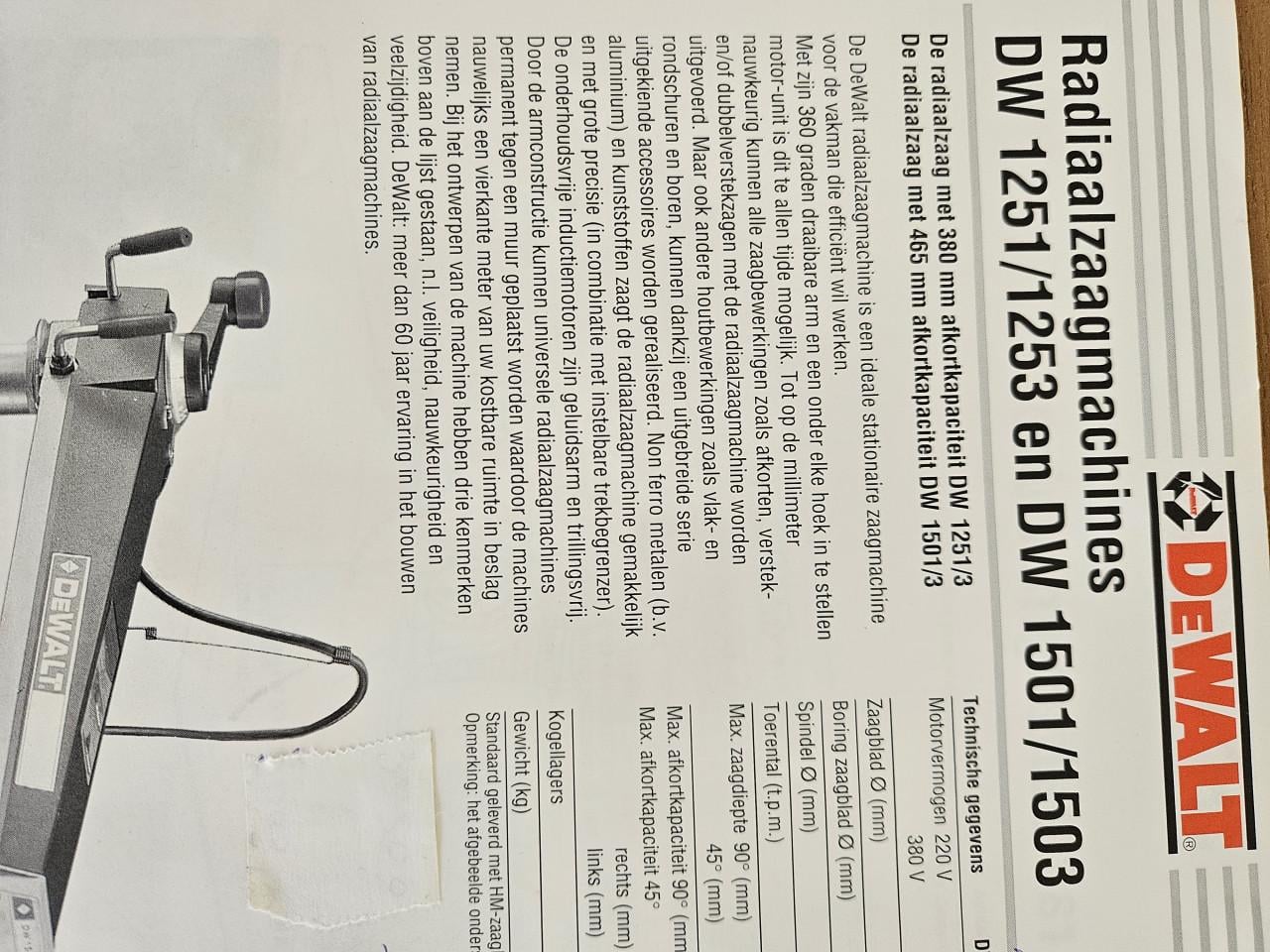 Radiaalzaagmachine DeWalt