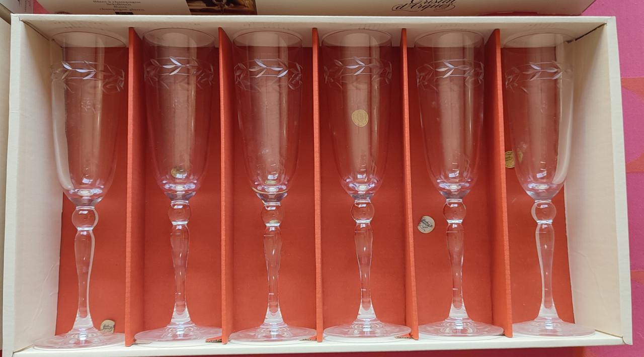 10 kristallen glazen - Cristal d'Arques - Champagne - Folia