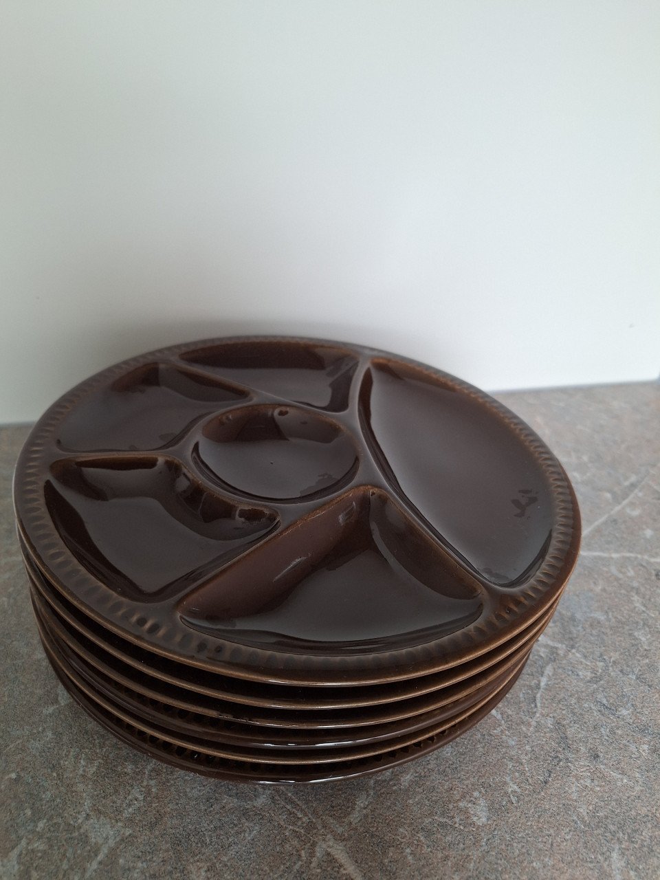 Fondue,  vakjes borden jaren 70