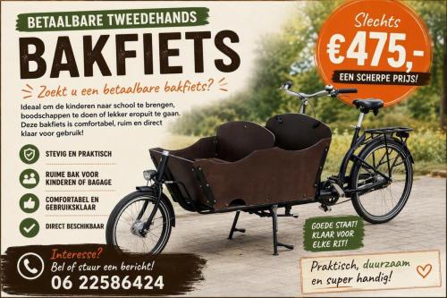 🚲 Tweedehands bakfiets — betrouwbaar, praktisch en klaar voor gebruik