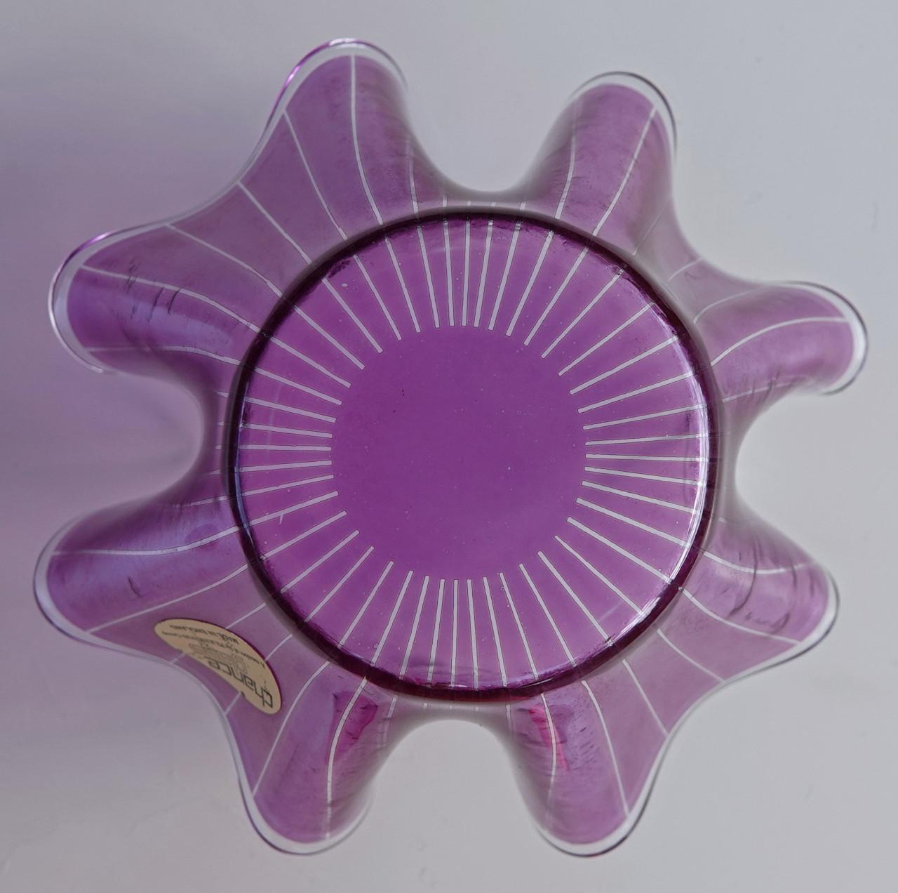 Chance Glass schaaltje zakdoekmodel paars retro