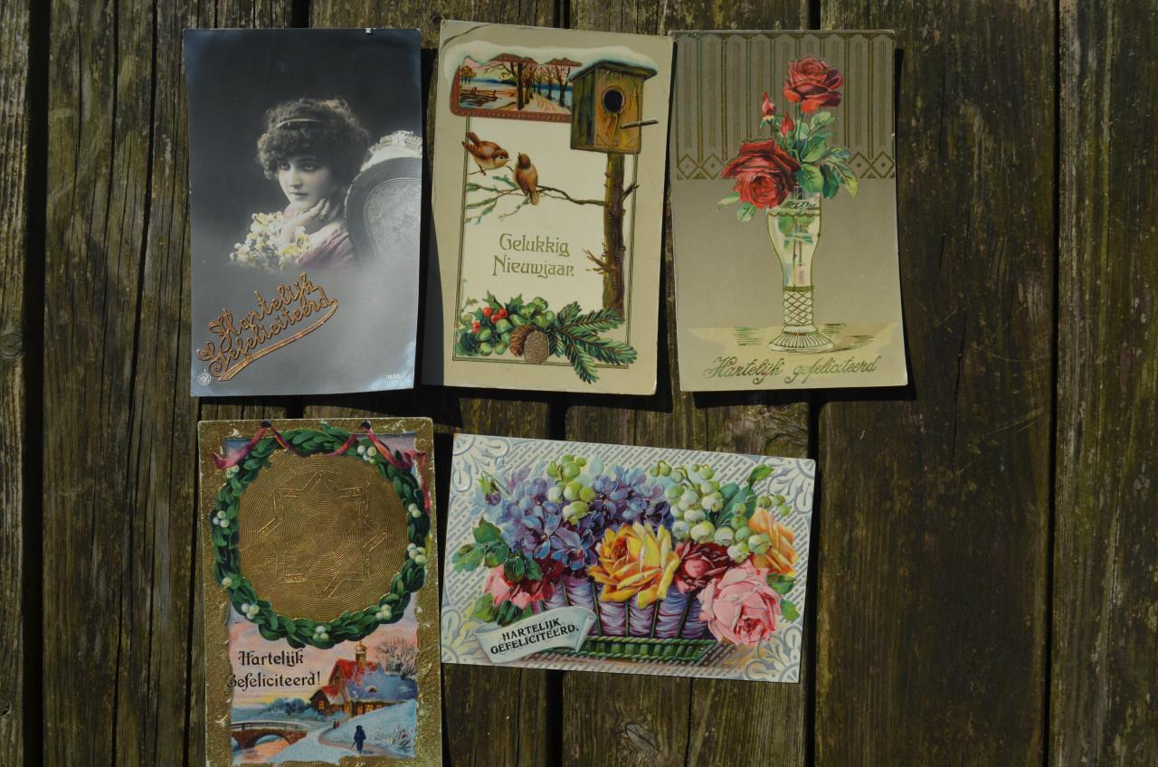 12 Ansichten Felicitatie/Nieuwjaar begin 20e eeuw.