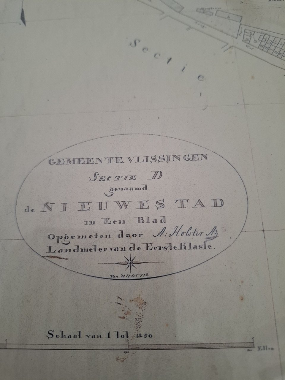 Vlissingen Repro Minuutplan Kadaster . Situatie ± 1812-1820 Fraai ingelijst