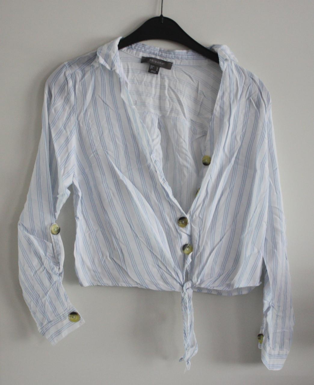 Blouse wit met blauwe streep maat 38