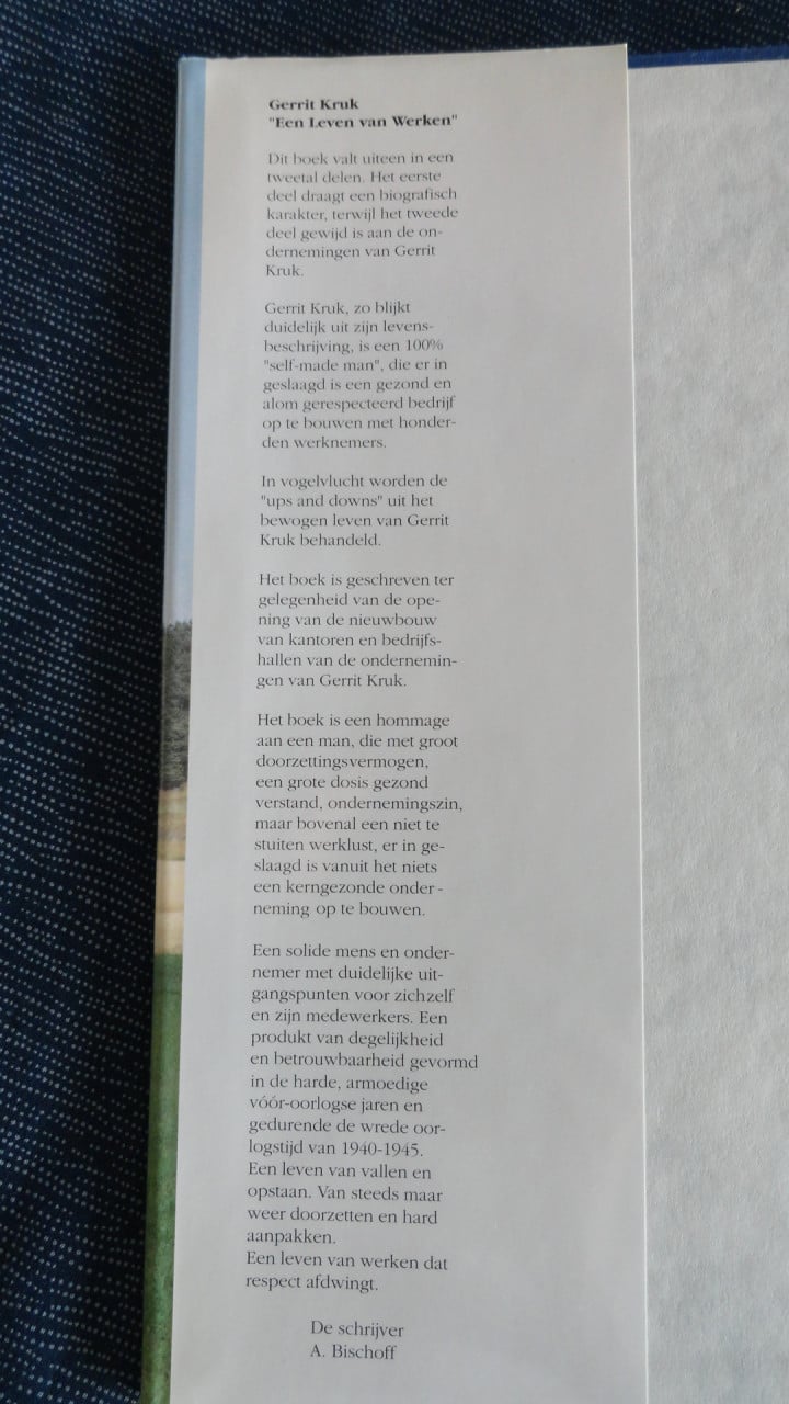 Gerrit Kruk – een leven van werken door A. Bischoff – BOEK IS NIEUW