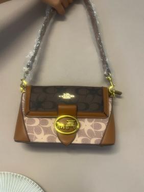 Coach schoudertas bruin/beige