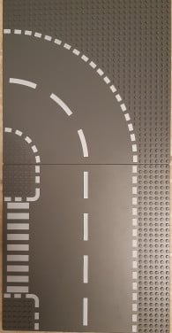 Lego City 2 wegplaten: 1 bocht + 1 T-weg