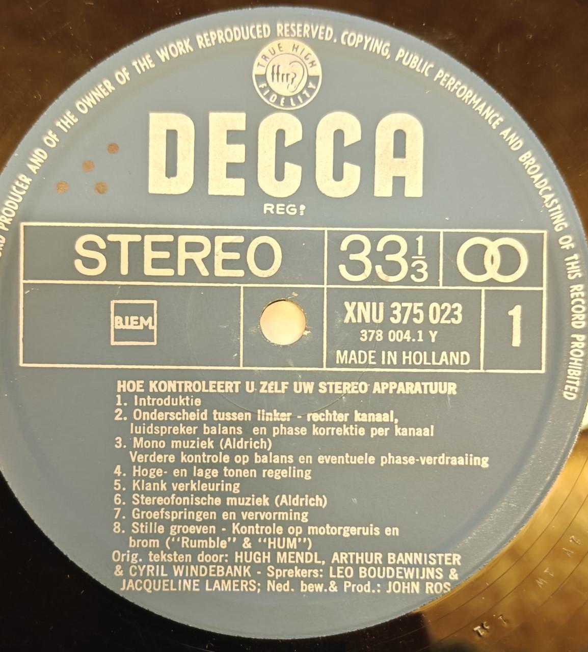 Te Koop LP Stereo Testset LP’s