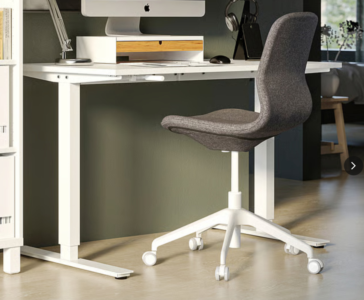 Wit Ikea Trotten zit/sta bureau 120x70