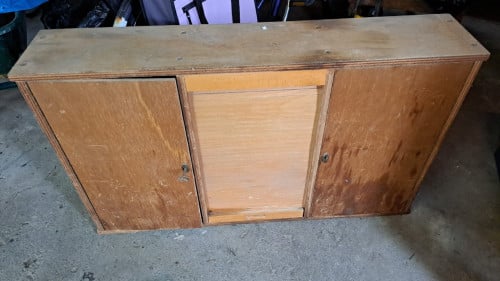 Houten garage kast
