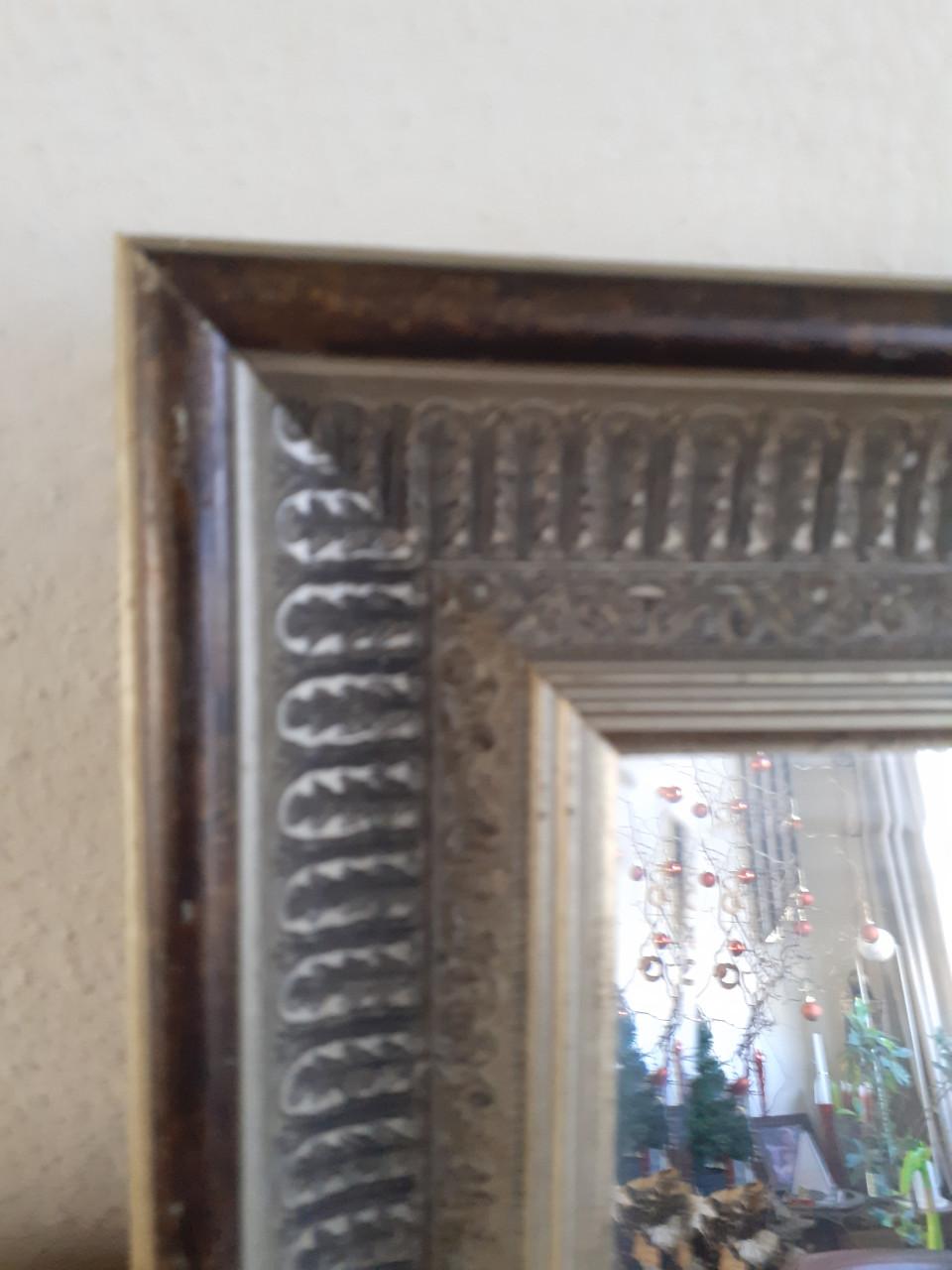 3 x Spiegel met geslepen rand en mooie lijst & Spiegel in koper