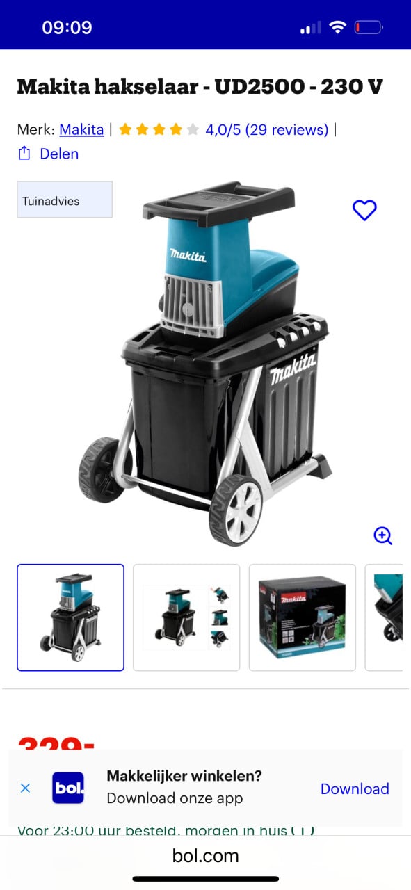 Makita Hakselaar. Mooi en goed. UD2500