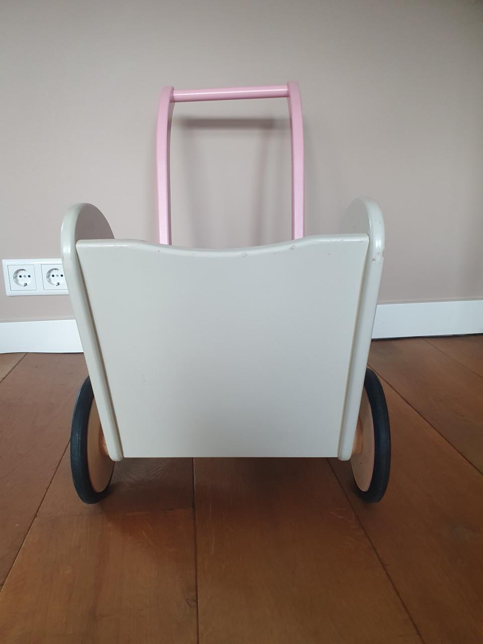 Houten poppenwagen, kinderwagen