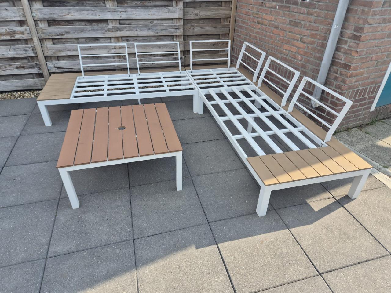 Aluminium Loungeset 246 x 246 cm (Bezorging mogelijk)