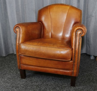 Meubels - 2 schapenleder bijzet fauteuils - bruin