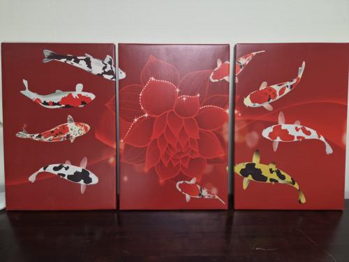 3-luik Koi schilderij