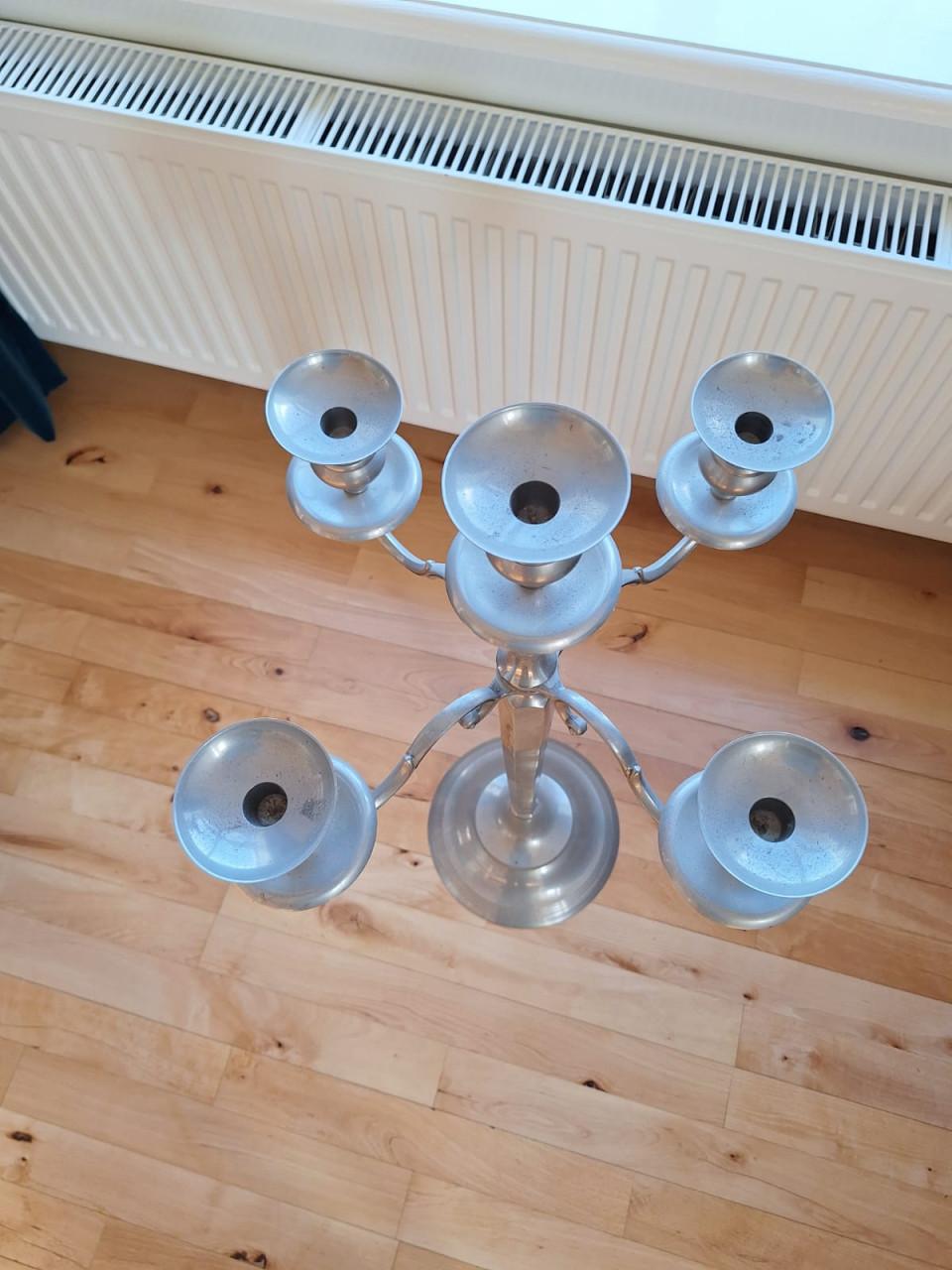 Prachtige zware kandelaar chroom