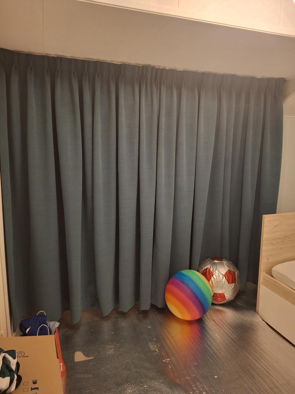 Over gordijnen groen 3 stuks