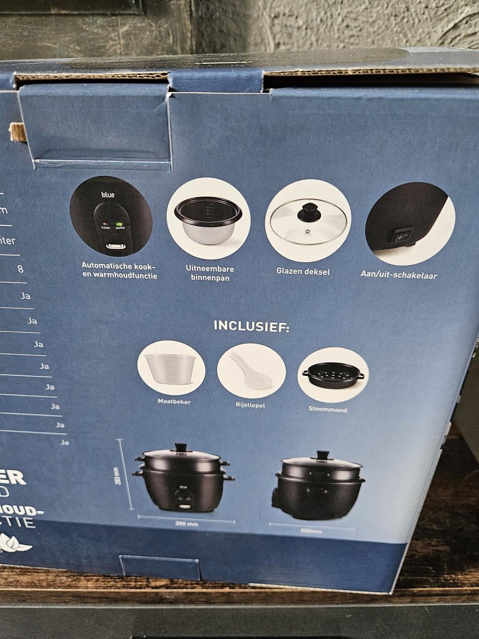 Blue Home Rijstkoker 1.5L 500W - Nieuw in doos