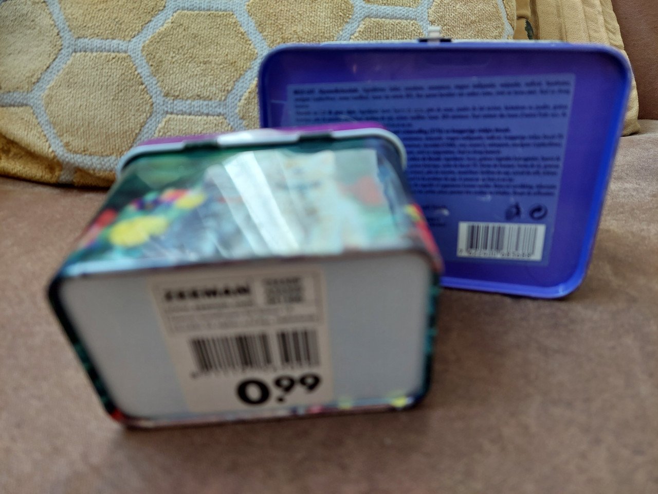 2 ijzeren spaarpotjes poezen/milka