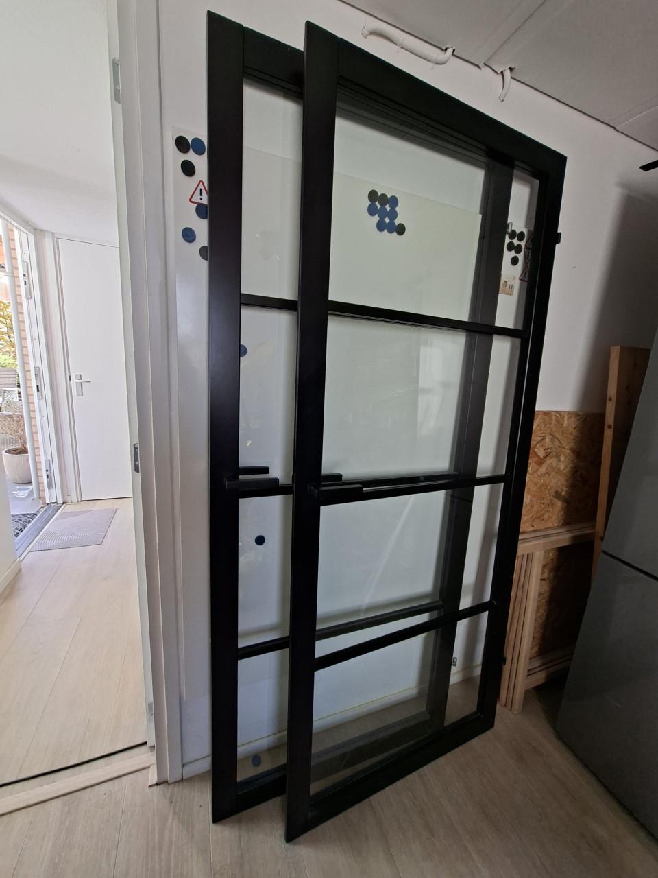 Binnendeur zwart industrieel look, 2 stuks, rechtsdraaiend