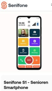 Seniphone S1 32 GB Senioren met hoesje