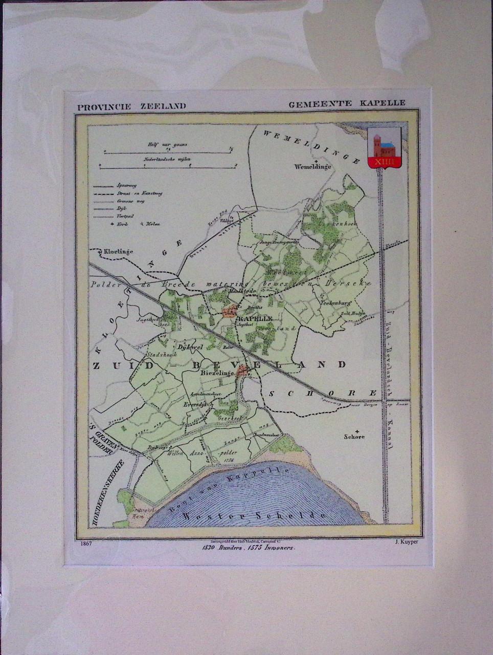 Kaarten Zuid-Beveland gemaakt door J. Kuyper