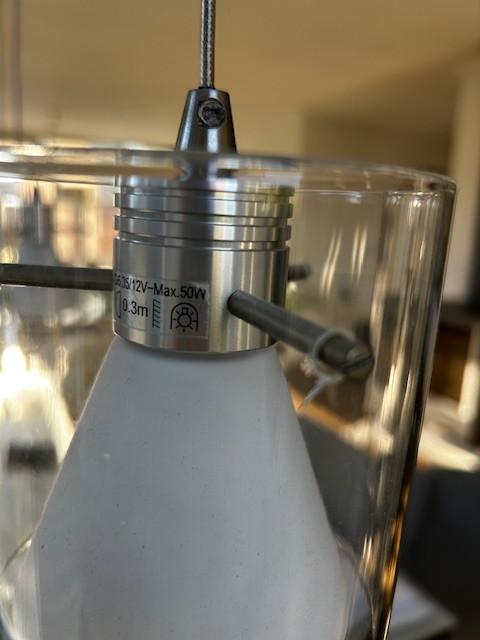 Moderne hanglamp met rvs en glas