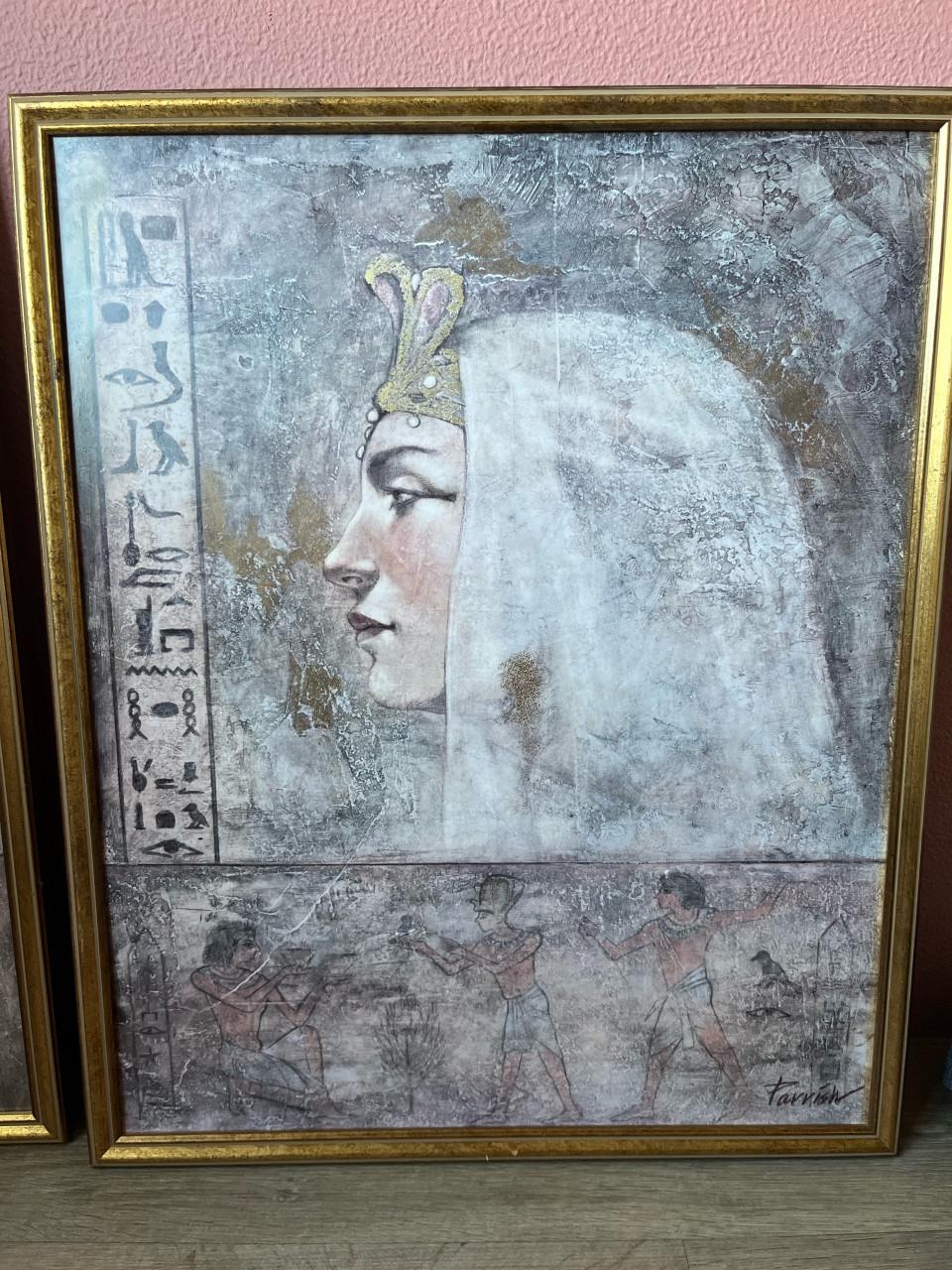 Set schilderijen Egyptisch Ramses Cleopatra – John Parrish – met lijst