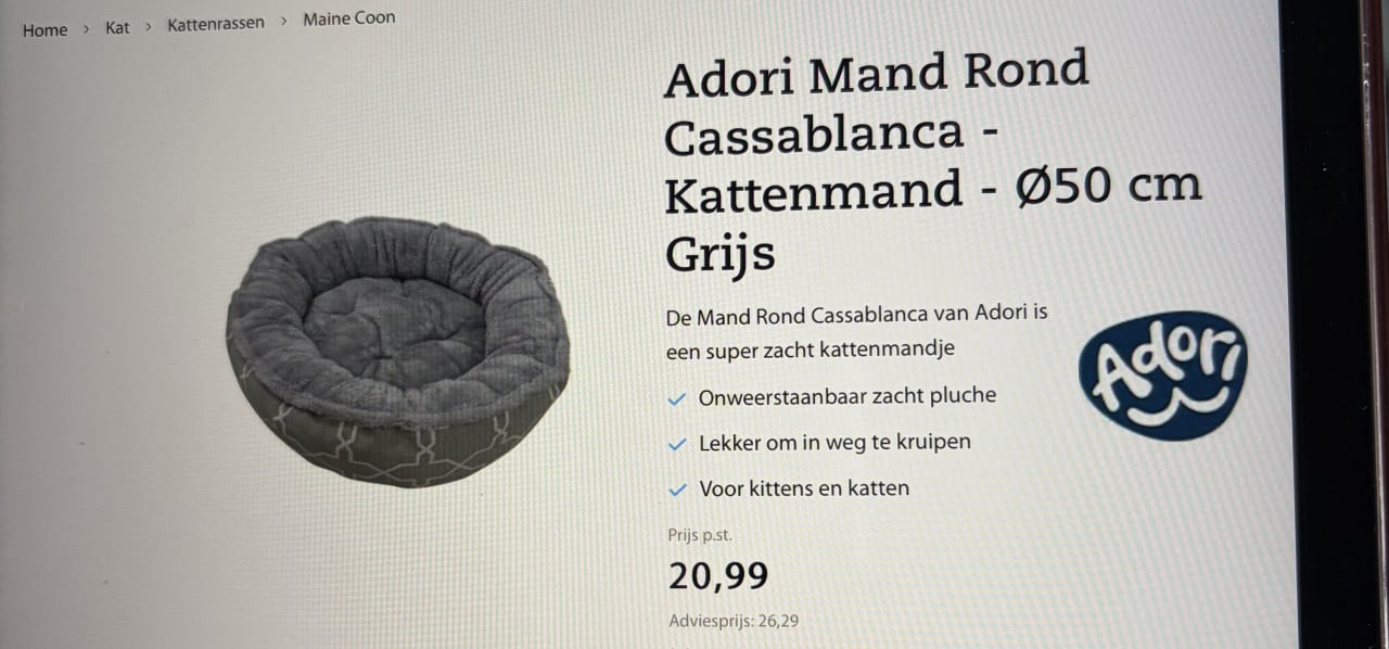 Adori Kattenmand Rond 50 cm grijs