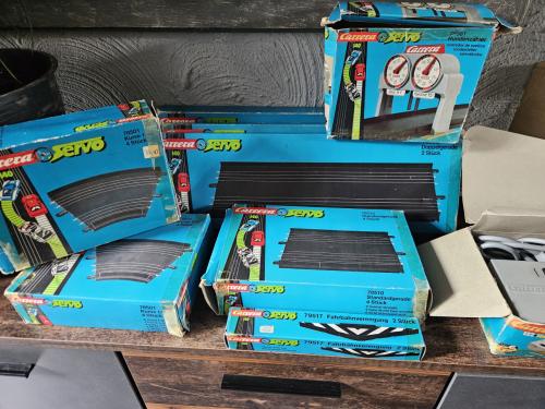 Grote vintage set Carrera Servo 140 racebaan onderdelen-