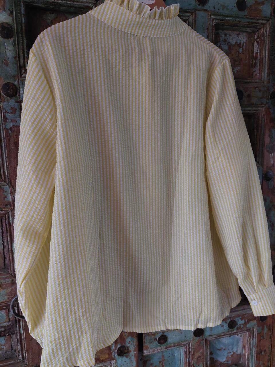 Nieuwe geel gestreepte damesblouse mt xl