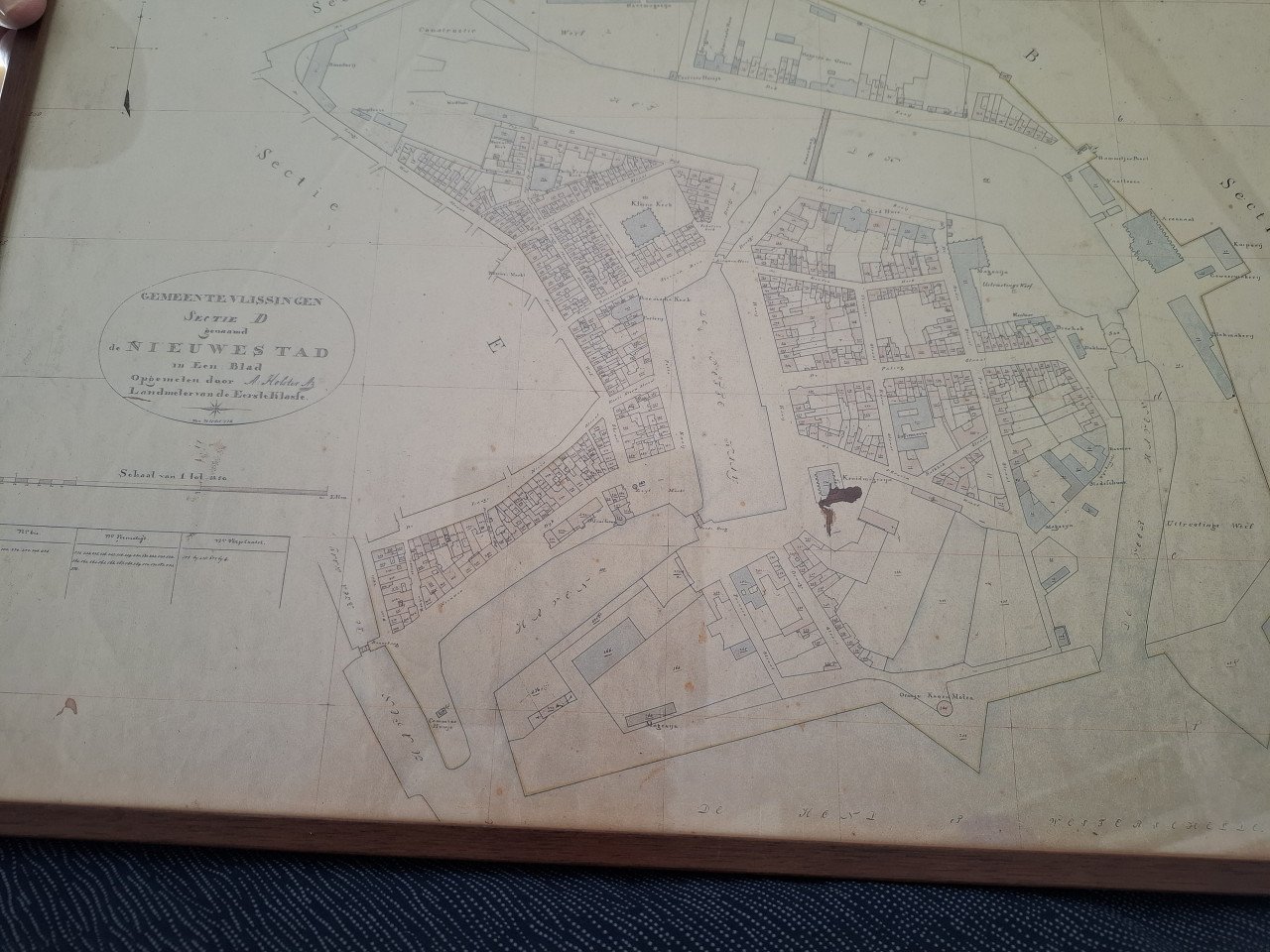 Vlissingen Repro Minuutplan Kadaster . Situatie ± 1812-1820 Fraai ingelijst