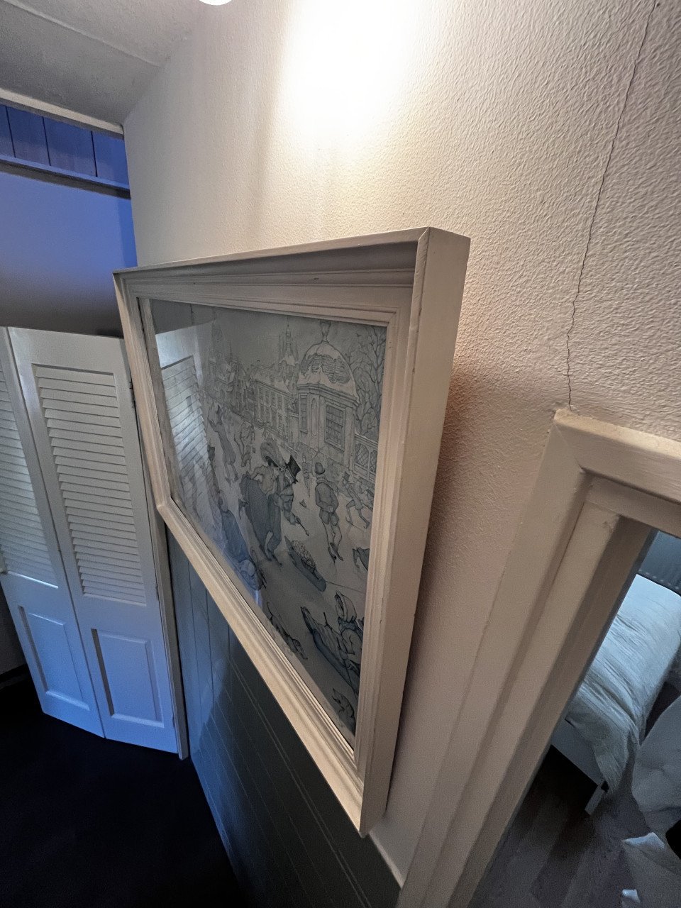 Schilderij Anton Pieck. Mooi, met lijst.