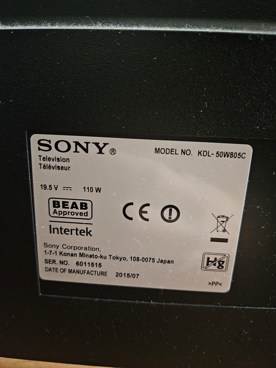 Sony kdl-50w805c