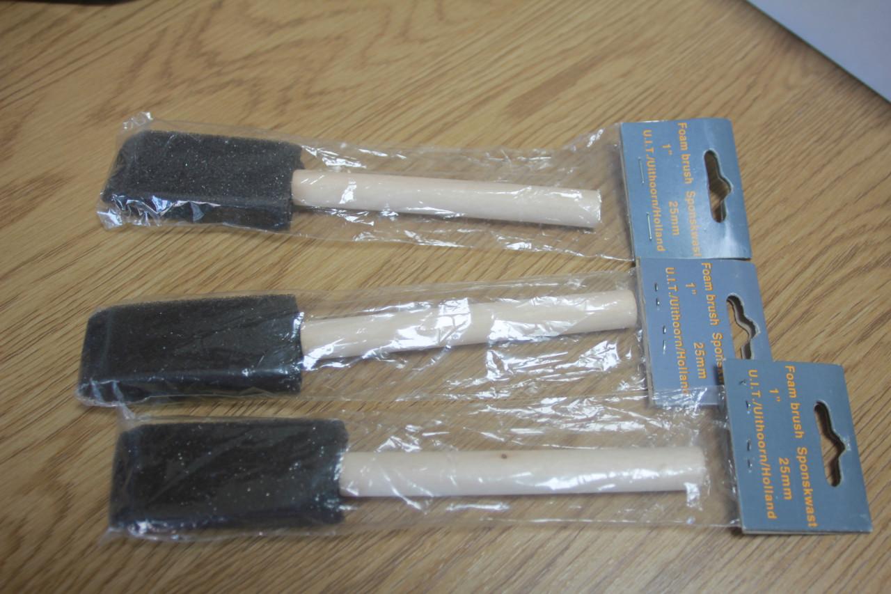 3 spons kwasten 25 mm
