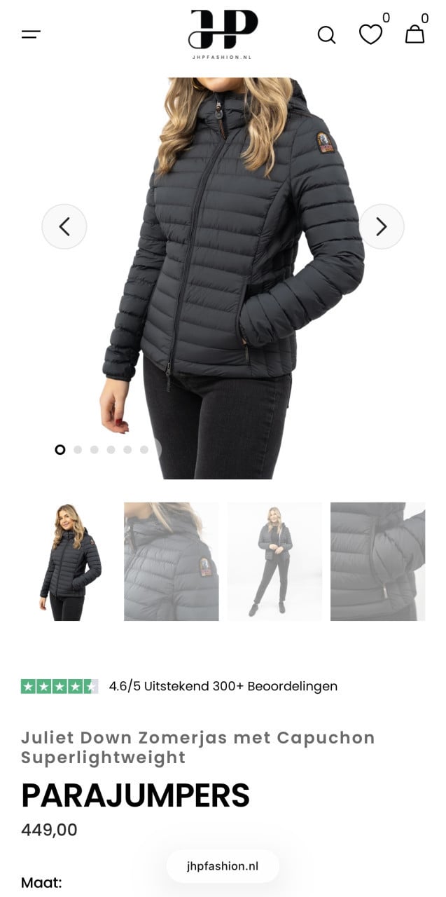 Parajumpers Juliet Down jas, superlightweight met capuchon