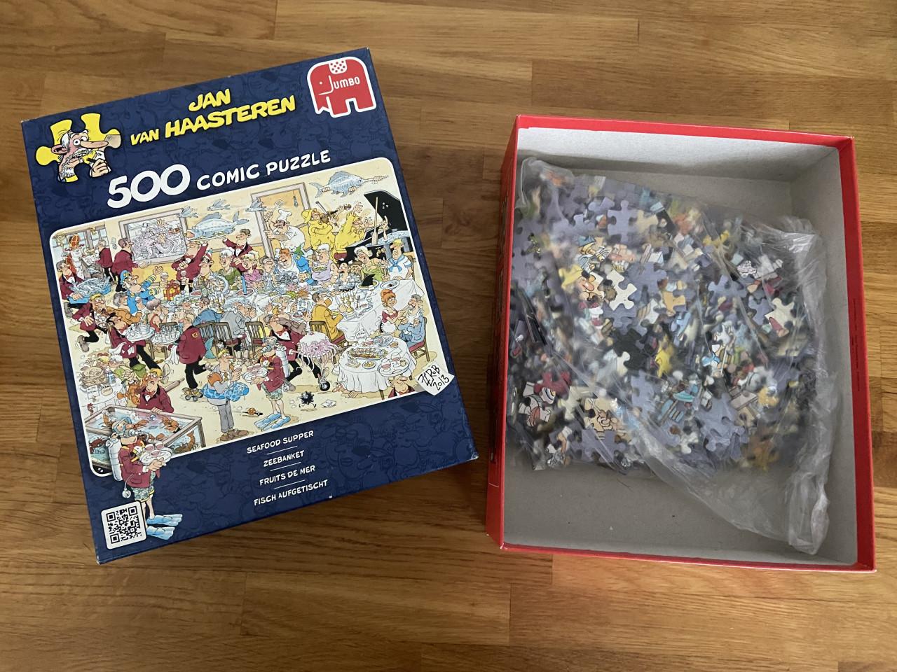 Jan van Haasteren puzzel á 500 stukjes, thema ‘Zeebanket’