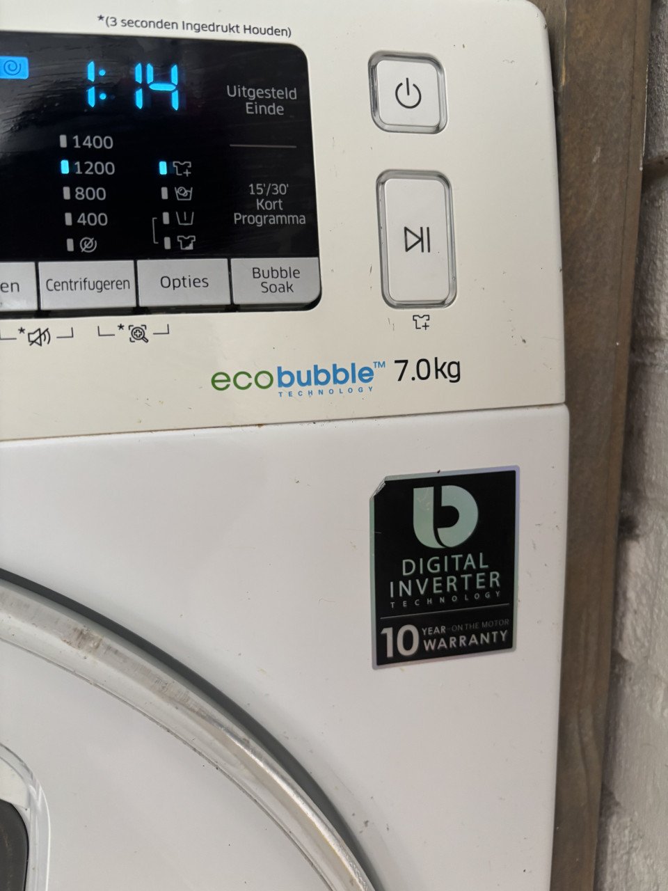 Samsung eco bubble wasmachine digital inverter 7 kilo