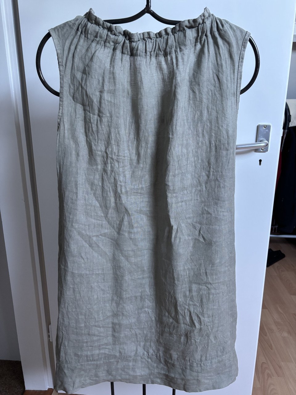 Linnen jurk,zacht groen.one size
