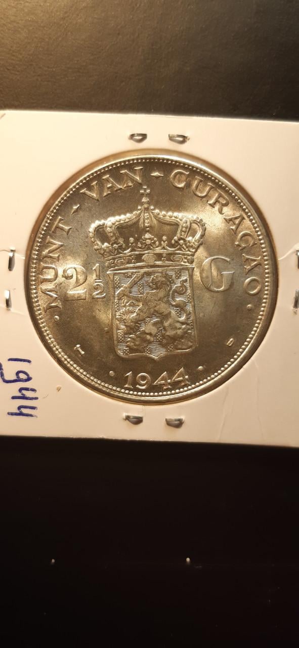 2.5 gulden 1944d curacao wilhelmina