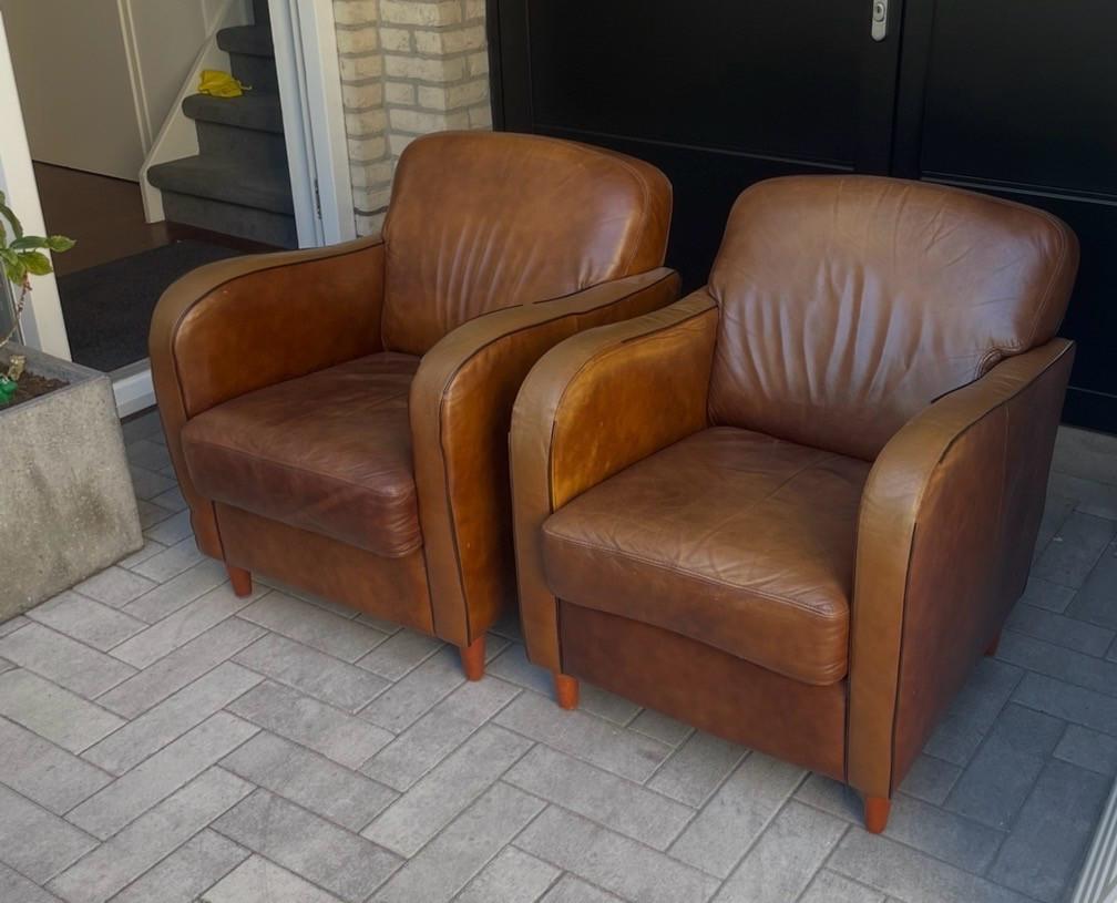 Gratis af te halen 2 leren stoelen