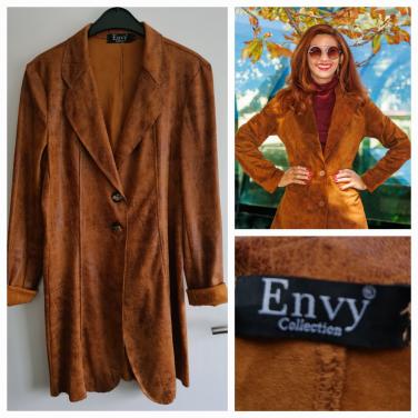 Nieuw ! Cognac kleur soepel vallende lange blazer van Envy Maat L
