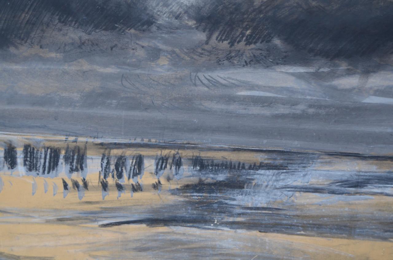 Giga schilderij Anton Burger 'Storm boven paalhoofd' Zeeuws dus!