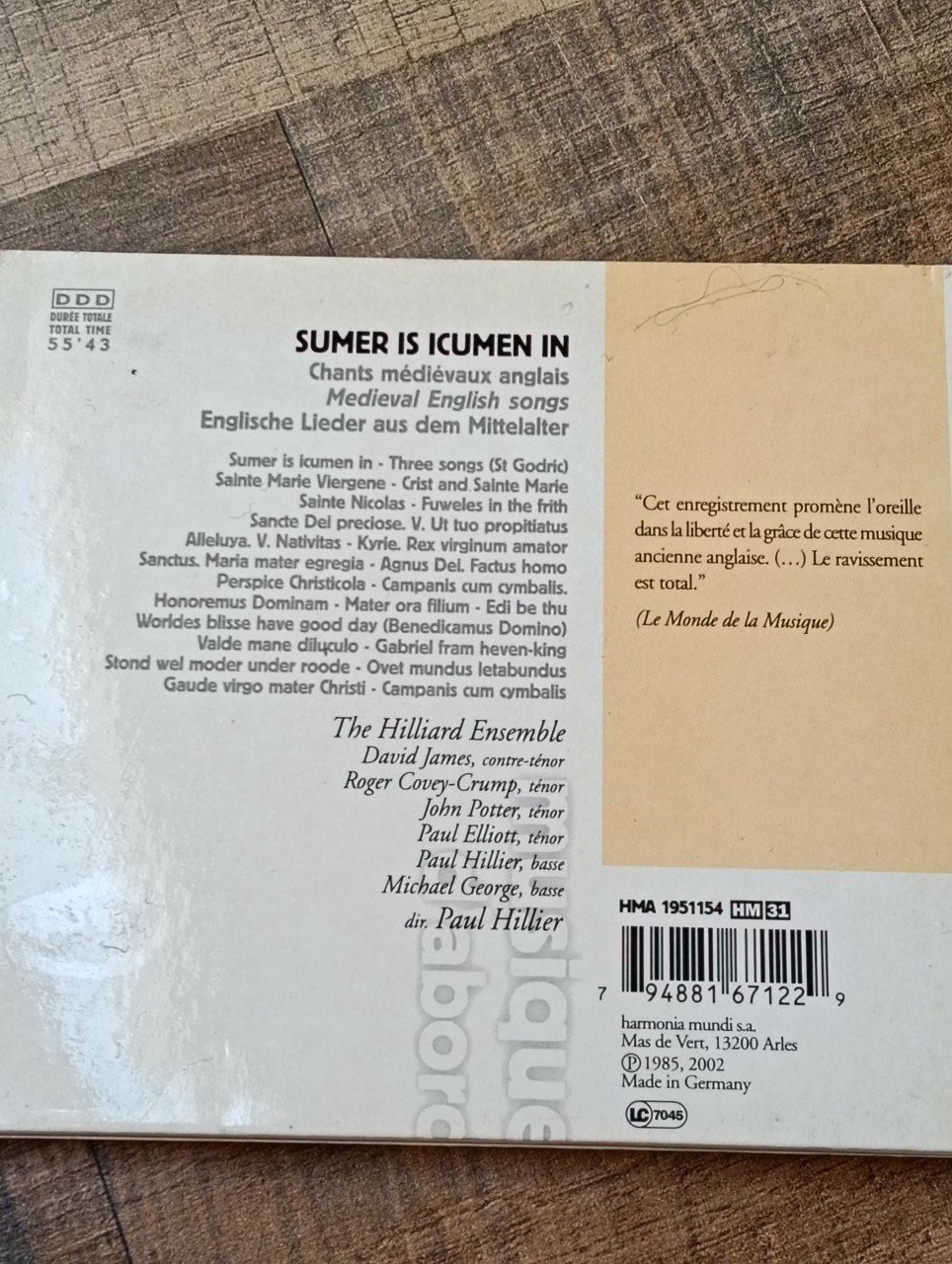 CD te koop met middeleeuwse Engelse songs