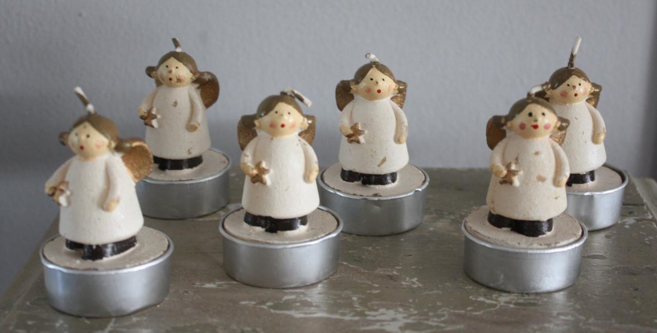 Set van 6 engel theelichtjes