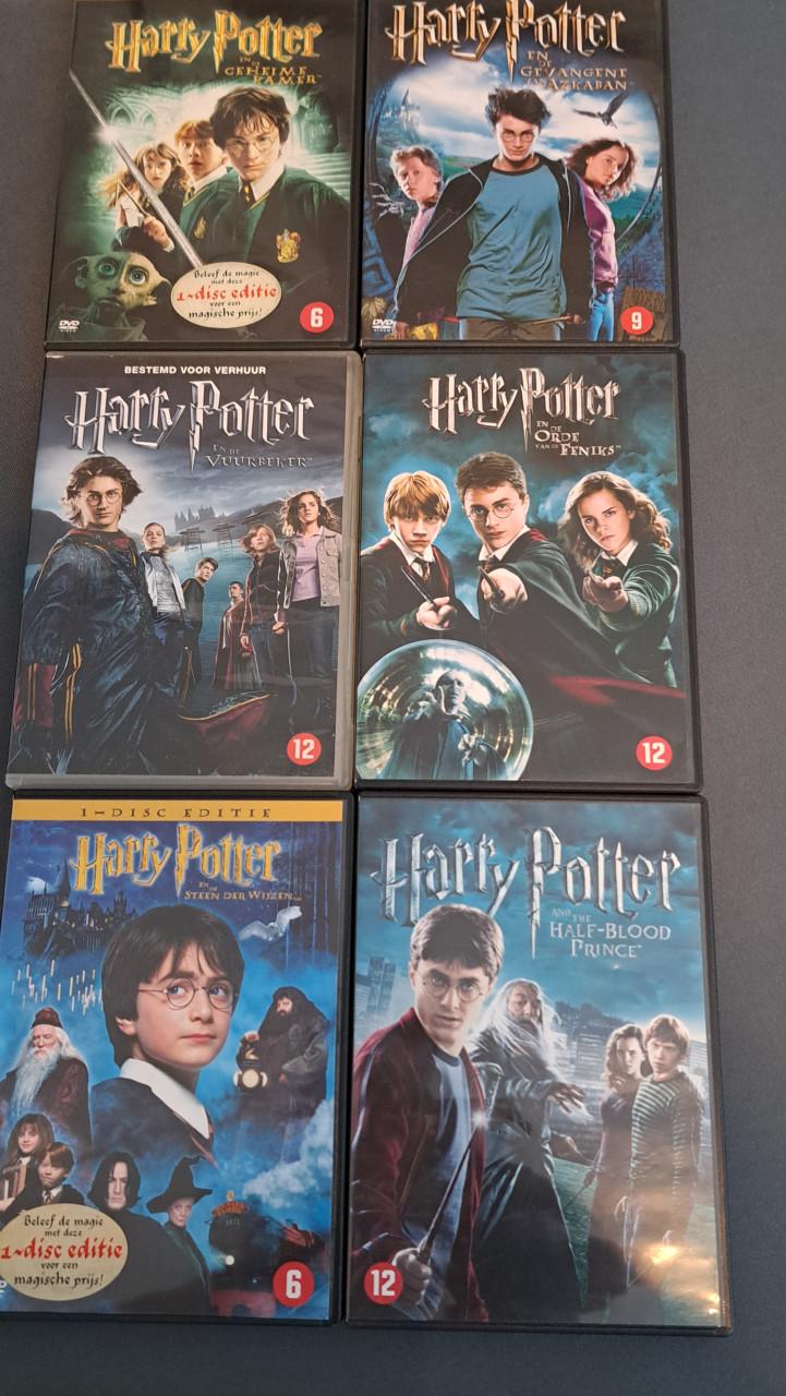 6 DVD's van Harry Potter