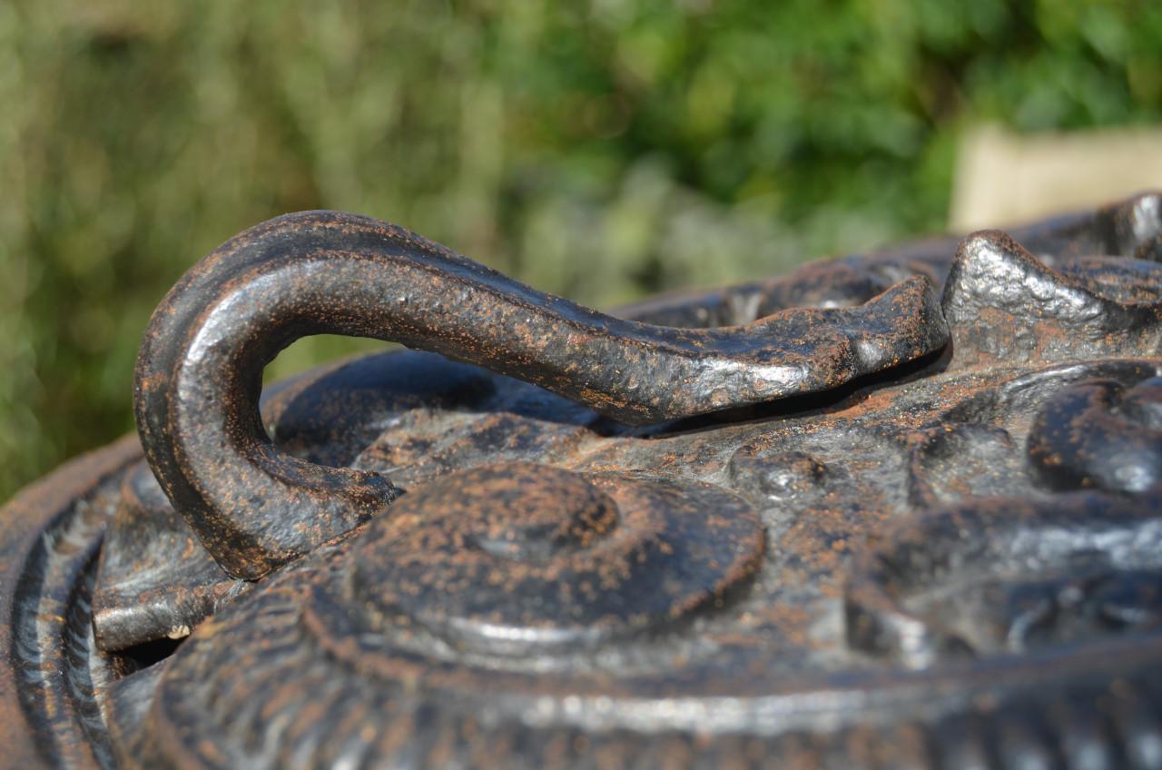 Fraaie, en zware, gietijzeren Kolenkit Leeuwenkop